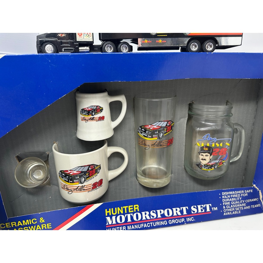 Davey Allison NASCAR Memorabilia Lot Texaco Havoline Diecast Glassware Set 28 - Picture 8 of 8